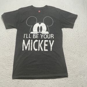 Disney Parks Men's Small I'll Be Your Mickey Mouse Tee Gray Graphic T Shirt